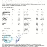 ANALYSIS CERTIFICATE No226 Chicken fertilyzers