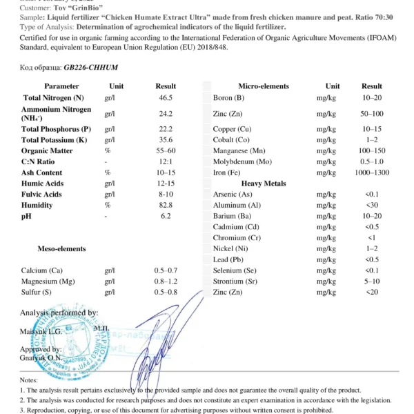 Second image of Chicken Humate Extract